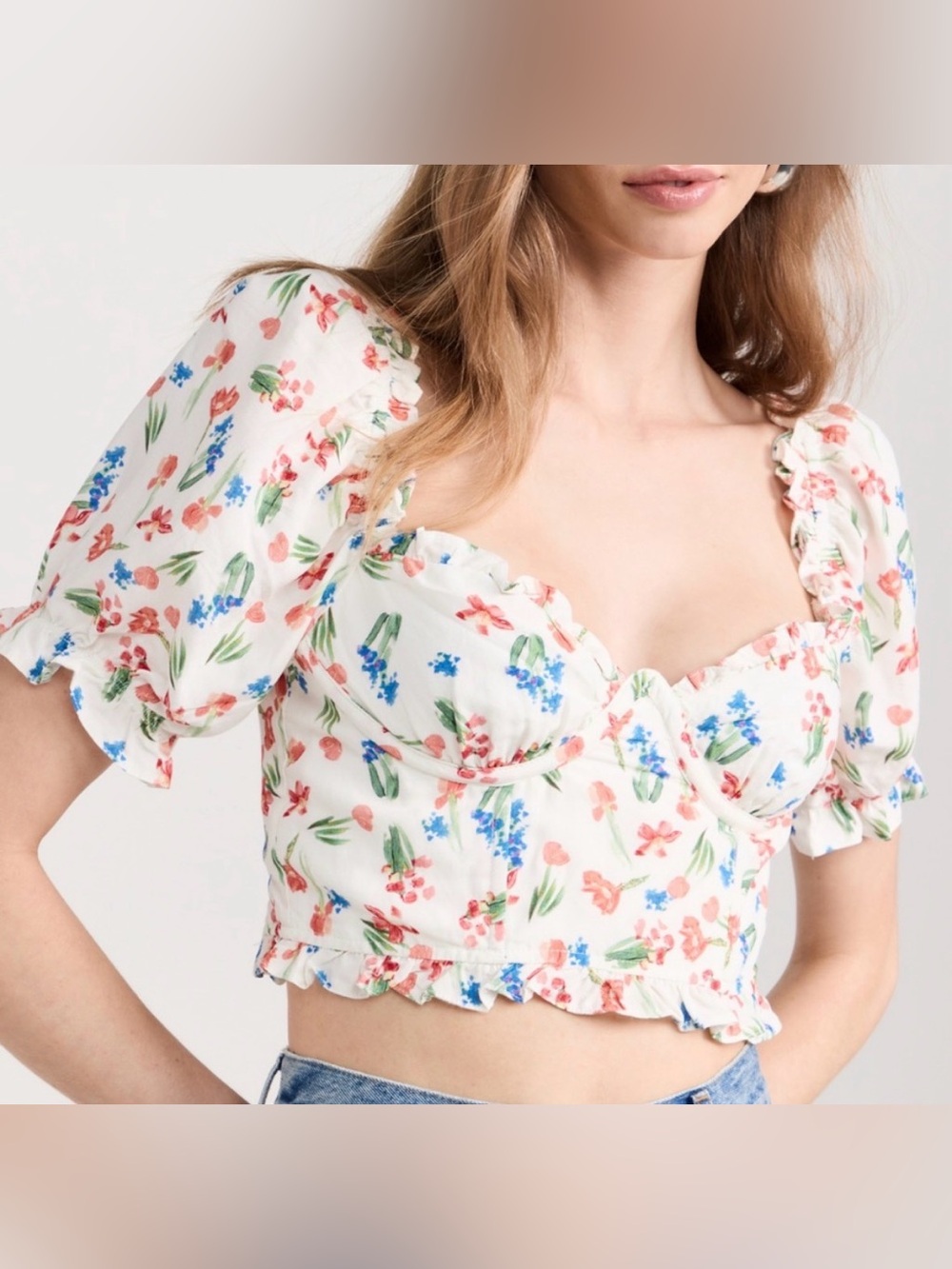 Astr Floral Crop Top size large